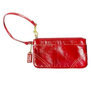 Coach Red Patent Leather Wristlet
